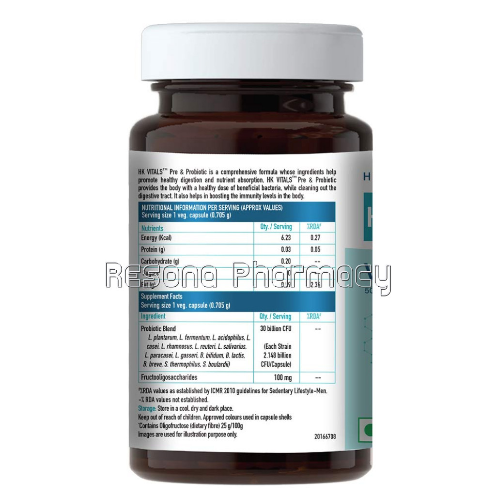 Healthkart Hk Vitals Pre And Probiotics, 60 Capsules, Unflavoured