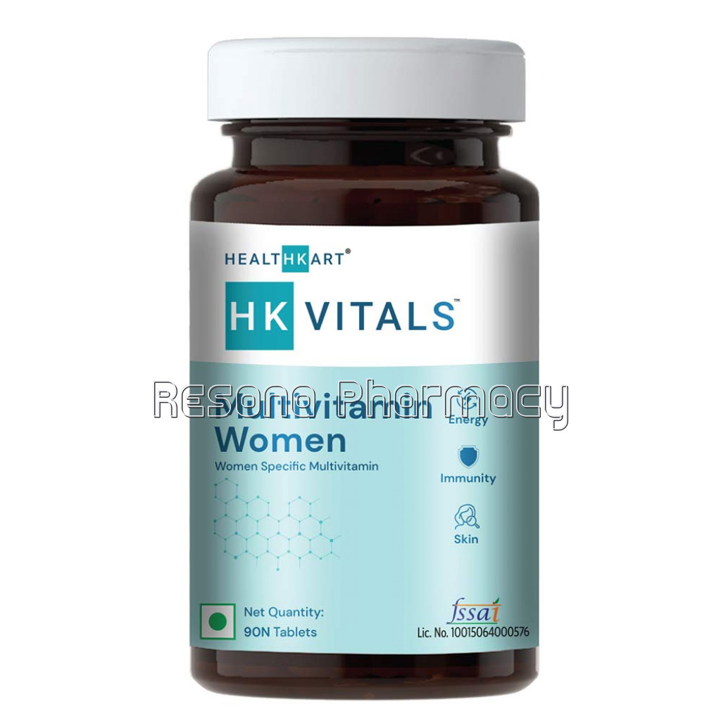 Healthkart Multivitamin Women With Ginseng, Ginkgo Biloba, Soya Isoflavones and Lycopene, 90 Tablet(S), Unflavoured