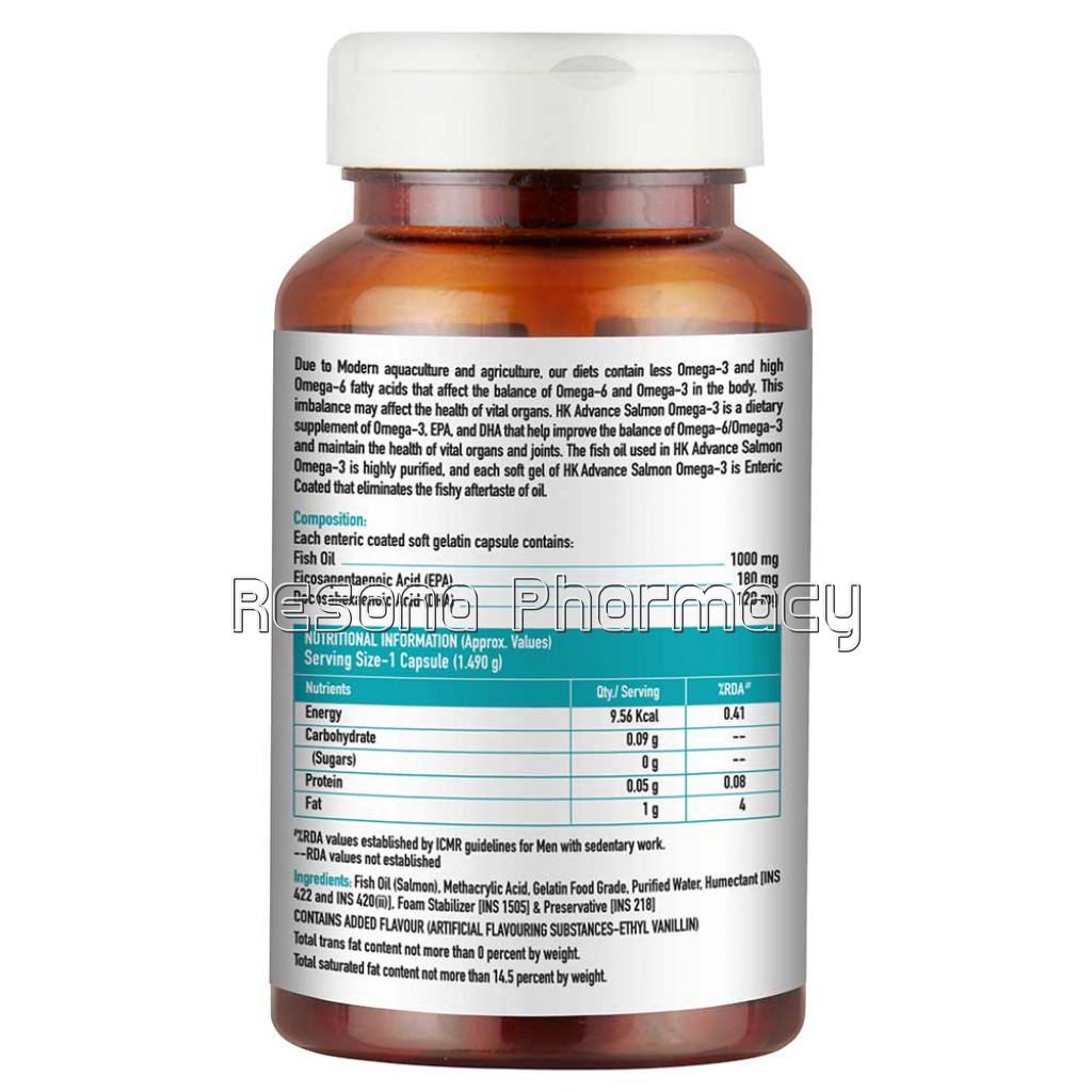 Healthkart Advance Salmon Omega 3 Epa 180 Dha 120, 60 Softgels