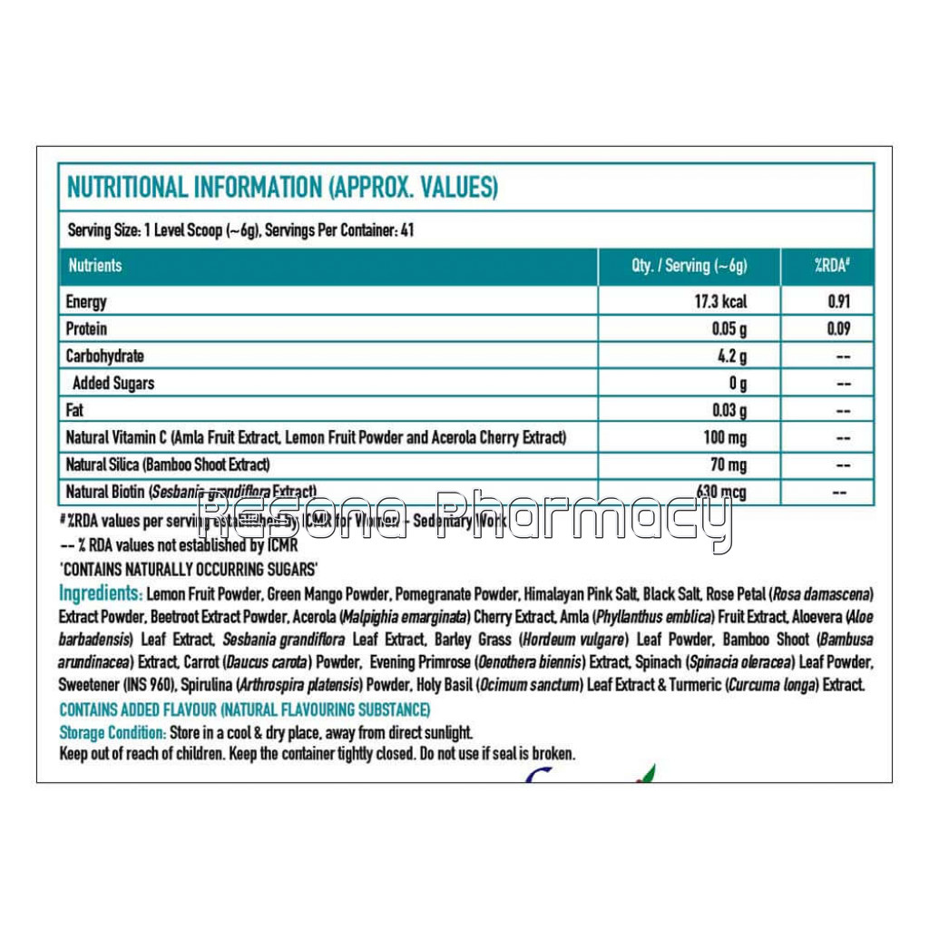 Healthkart Plant Based Collagen Builder, 0.250 Kg, Lemon Anar Fusion