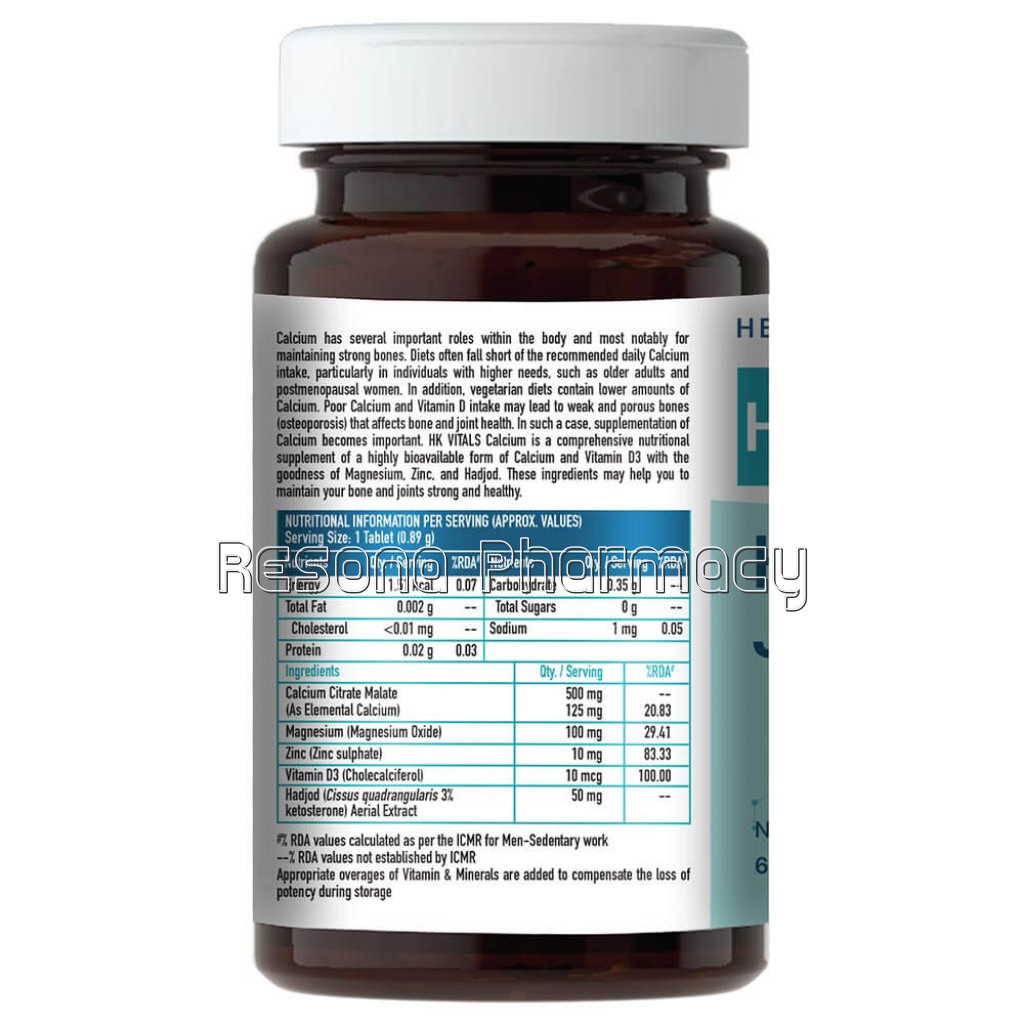 Healthkart Hk Vitals Calcium, 60 Tablet(S), Unflavoured