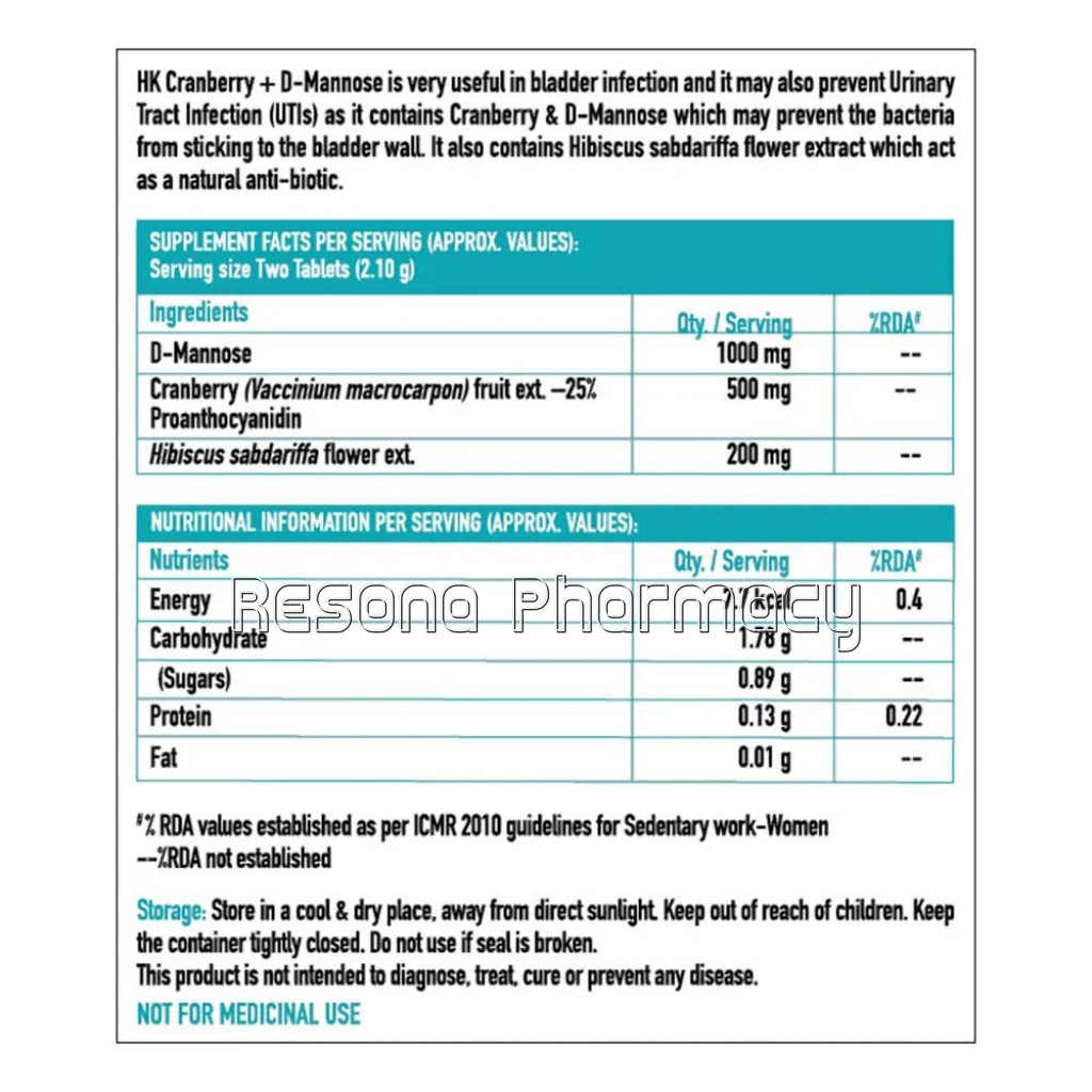Healthkart Cranberry Plus D Mannose Op, 60 Tablet(S)