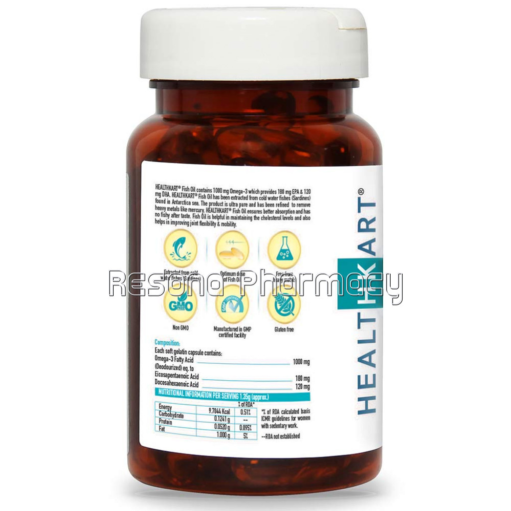 Healthkart Fish Oil 1000Mg With 180Mg Epa And 120Mg Dha Op, 60 Capsules