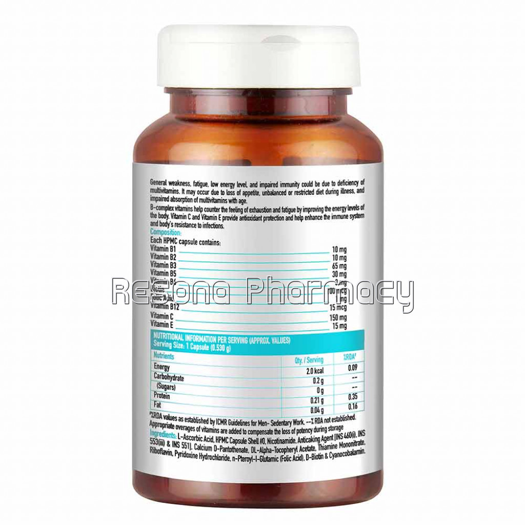 Healthkart B Complex (With Vitamin C and Vitamin E) Op, 60 Capsules, Unflavoured