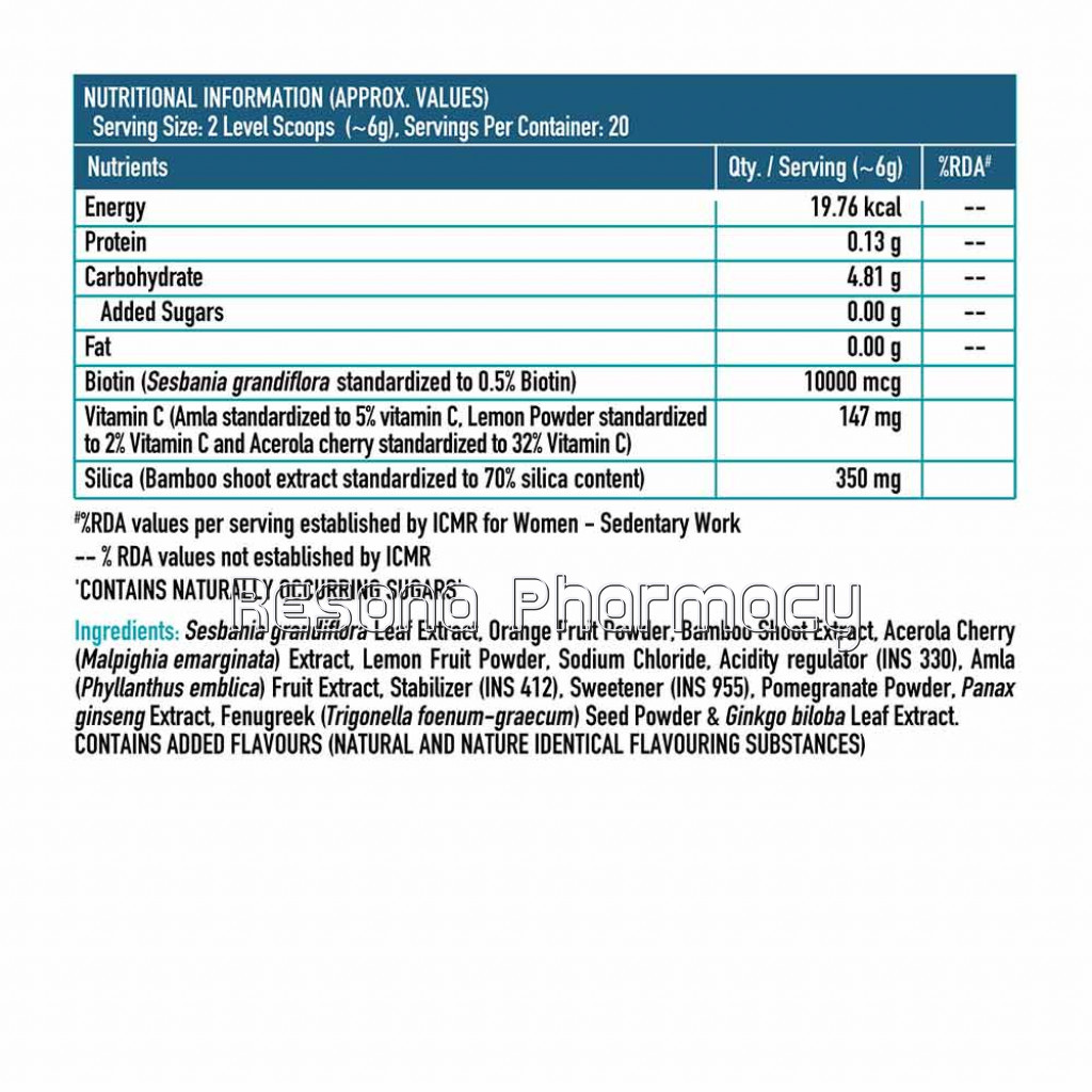 Healthkart Vital Plant Based Biotin, 125 G, Tangy Orange