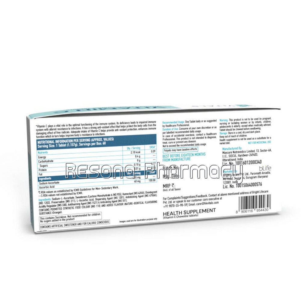 Healthkart Hk Vitals Vitamin C, 60 Tablet(S), Unflavoured
