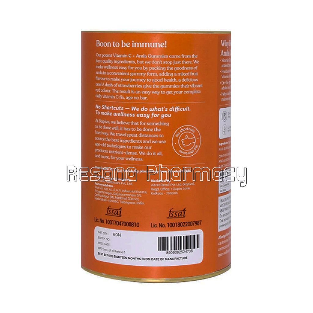 Kapiva Vitamin C Plus Amla Gummies 60 Gummies