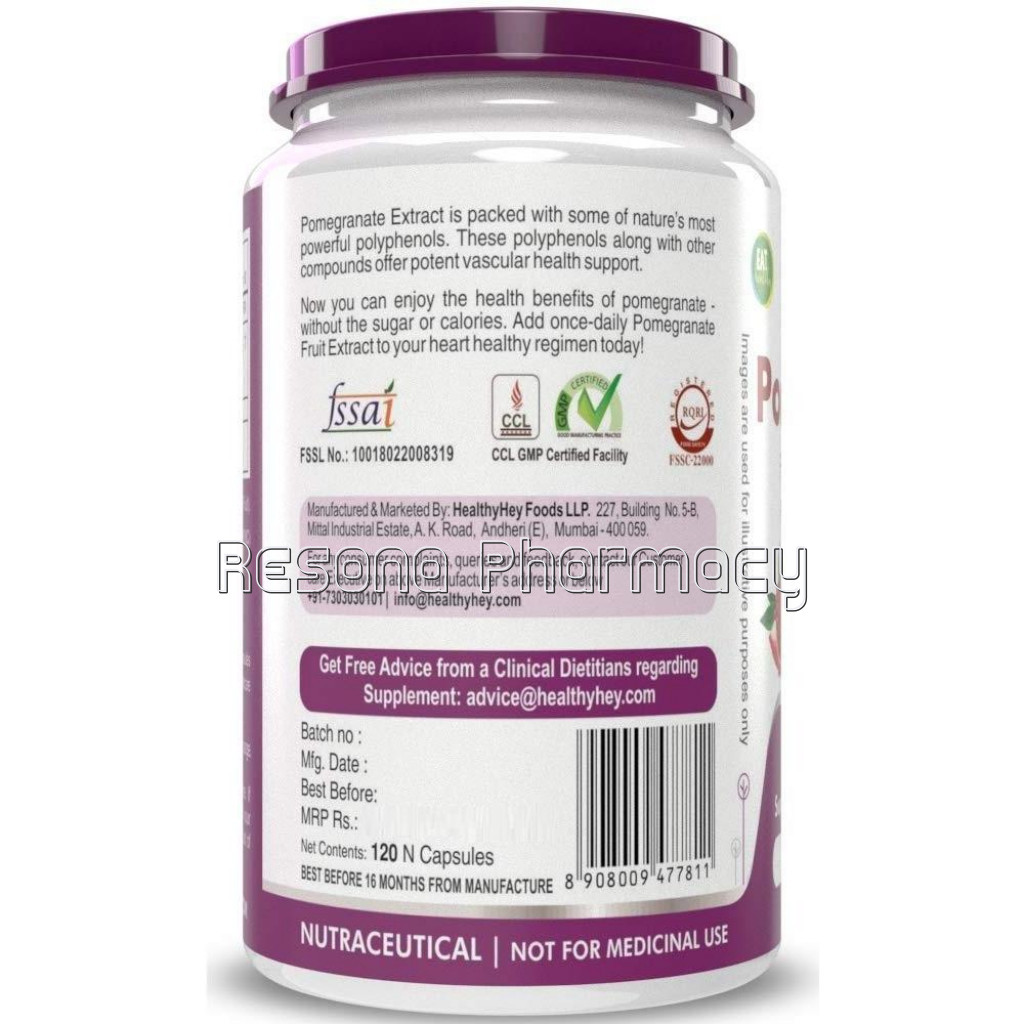 Pomegranate Fruit Extract 500Mg   120 Vegetable Capsules