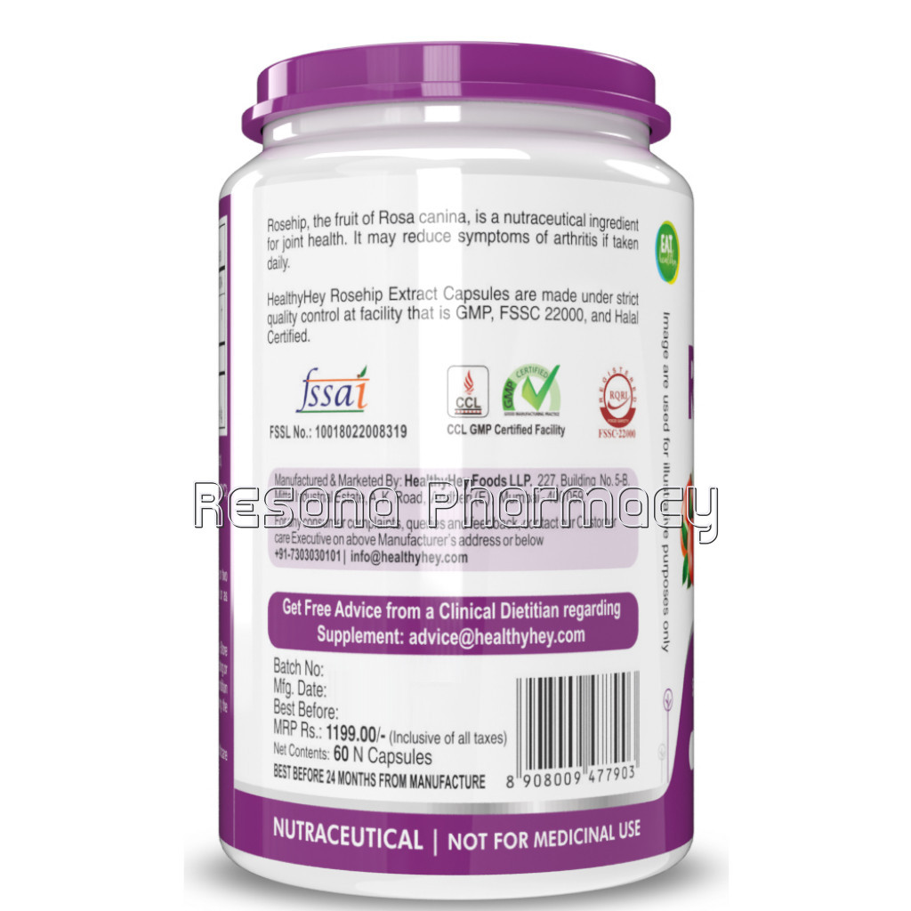 Rosehip Extract 60 Veg Capsules (500Mg)