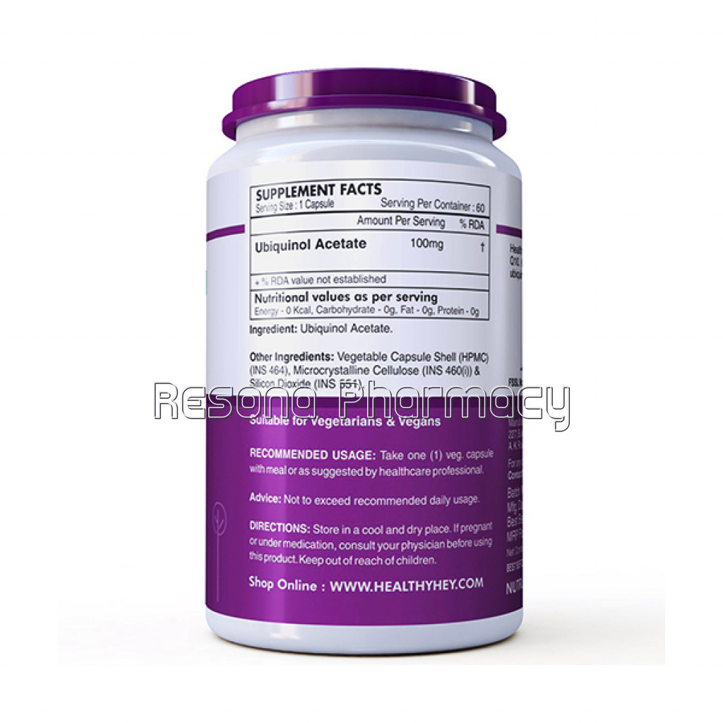 Ubiquinol   Acetate  100Mg (60 Veg Capsules)