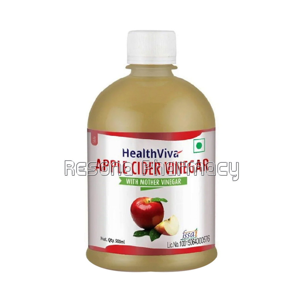 Healthviva Apple Cider Vinegar 100% Natural, 0.5 L Unflavoured
