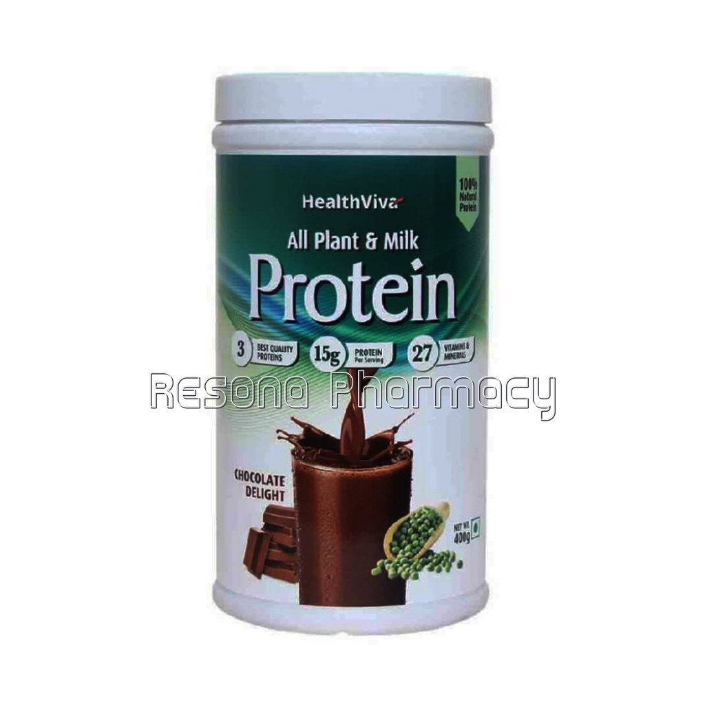 Healthviva All Plant and Milk Protein, 0.88 Lb Chocolate