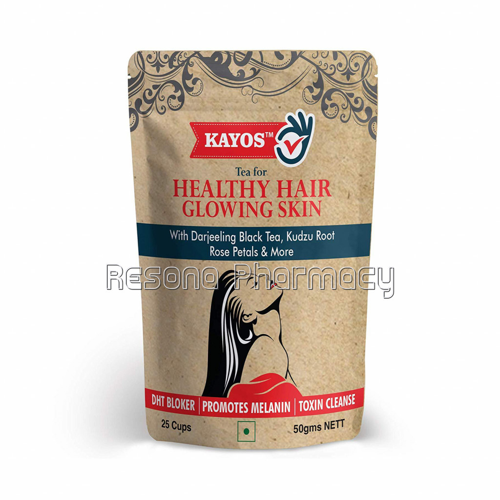 Kayos Tea For Healthy Hair Glowing Skin (With Dht Blocker) Detox Herbal Green Tea   50Gm
