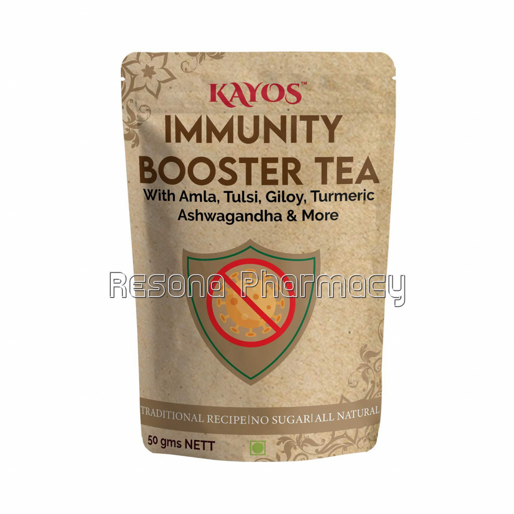 Kayos Immunity Booster Tea   Traditional Herbal Tea With Amla, Tulsi, Giloy, Turmeric, Ashwagandha   50G