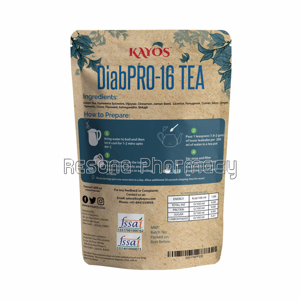 Kayos Tea For Diabetes   Anti Diabetic Tea With Gymnema Sylvestre and Green Tea To Regulate Blood Sugar   50G