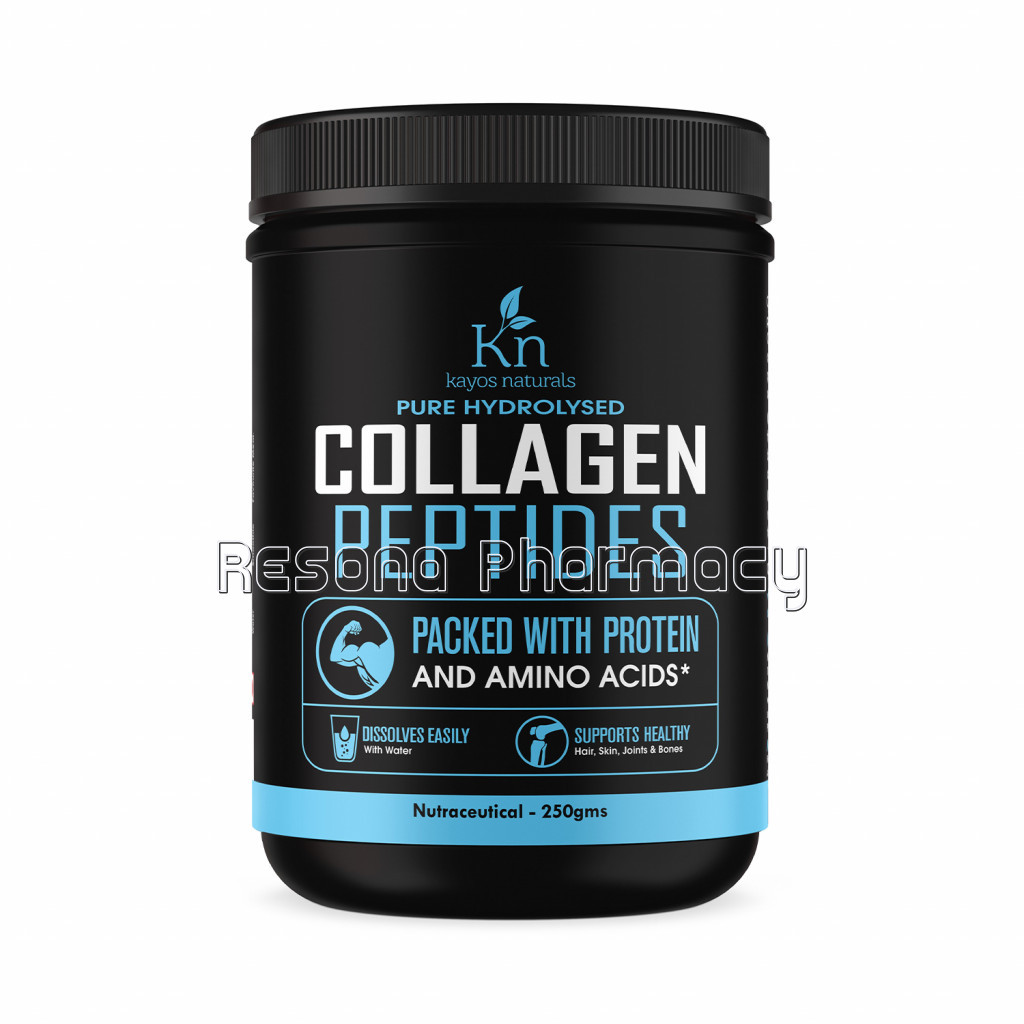 Kayos Naturals Collagen Peptides (Hydrolyzed) Powder Protein Supplement Type 1 And 3 With Glucosamine And Methylcobalamin   250G