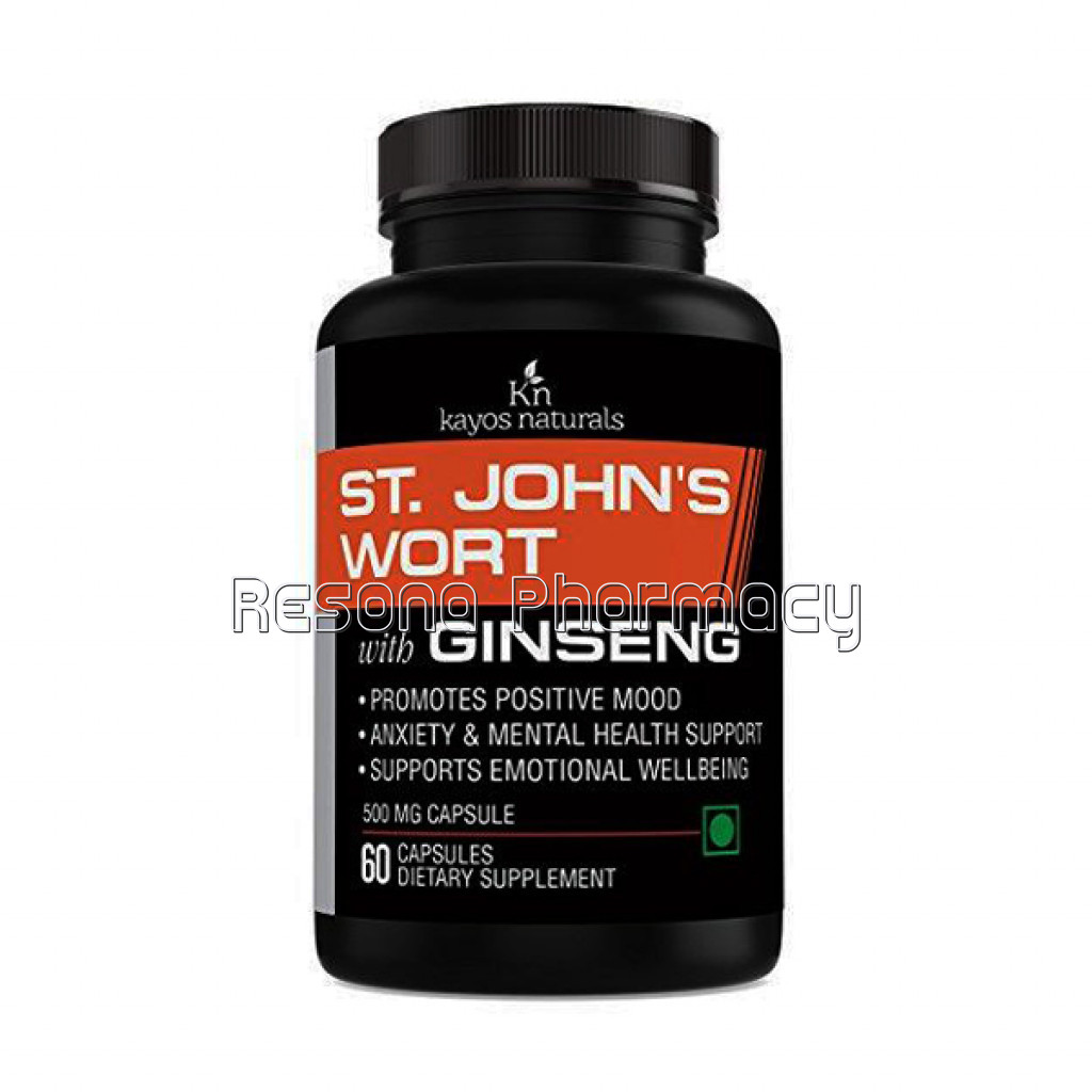 Kayos Naturals St. John'S Wort With Ginseng Hypericin Extract 500Mg