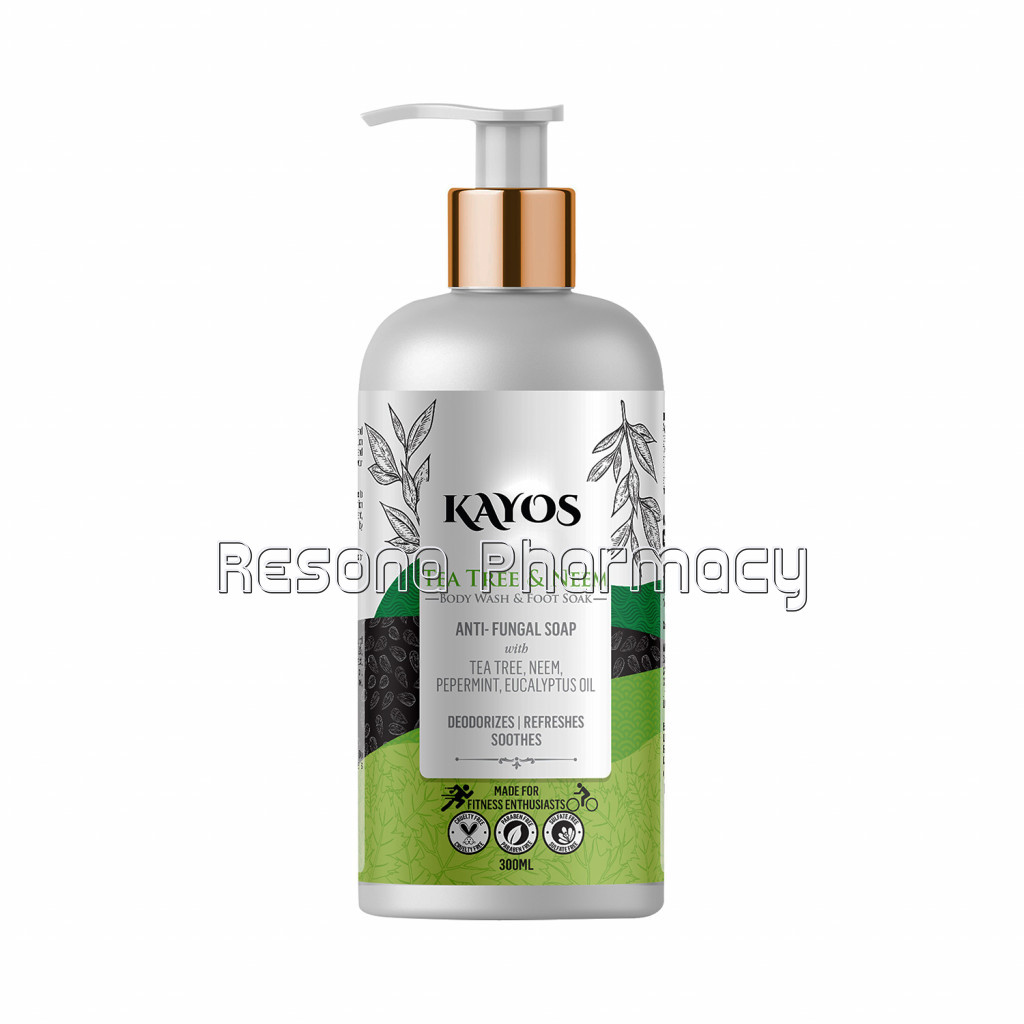 Kayos Botanicals Antifungal Soap With Tea Tree Oil and Neem   Body Wash Foot Soak For Healthy Feet, Skin and Nails   300Ml