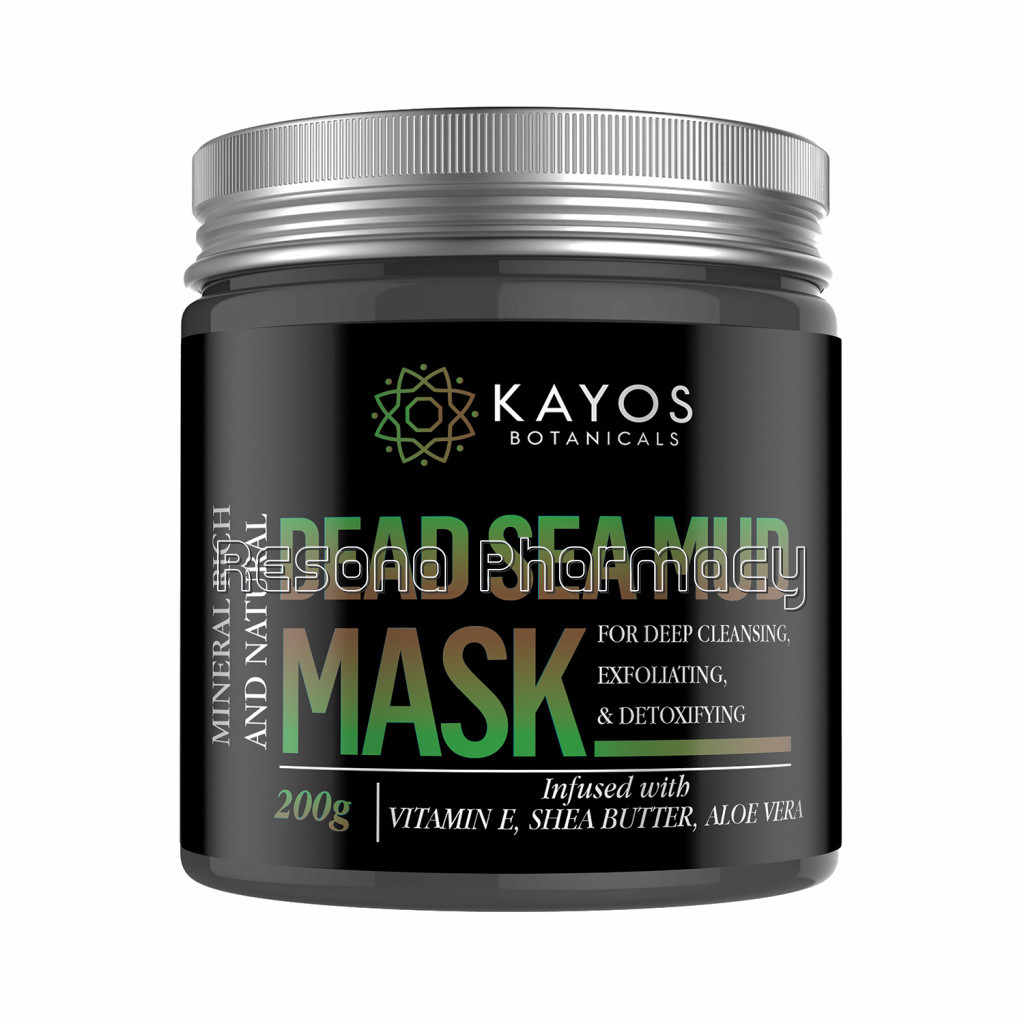 Kayos Dead Sea Mud Mask For Face and Body   100% NaNaturalSpa Quality For Acne, Blackheads, Oily Skin, Pore Reducer   200G