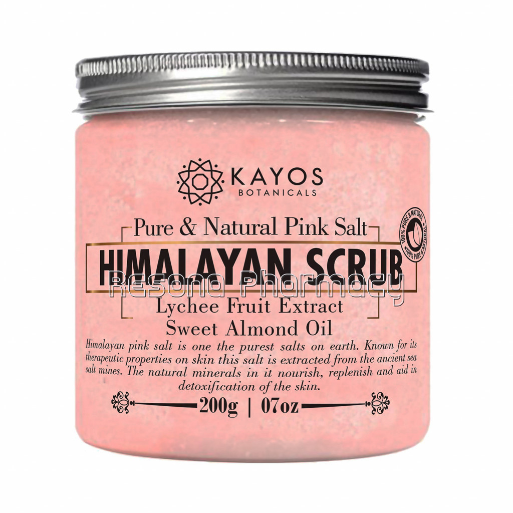 Kayos Himalayan Pink Salt Body Scrub   NaNaturalExfoliating and Skin Moisturizing Bath Scrub With Lychee Fruit And Sweet Almond Oil   200G