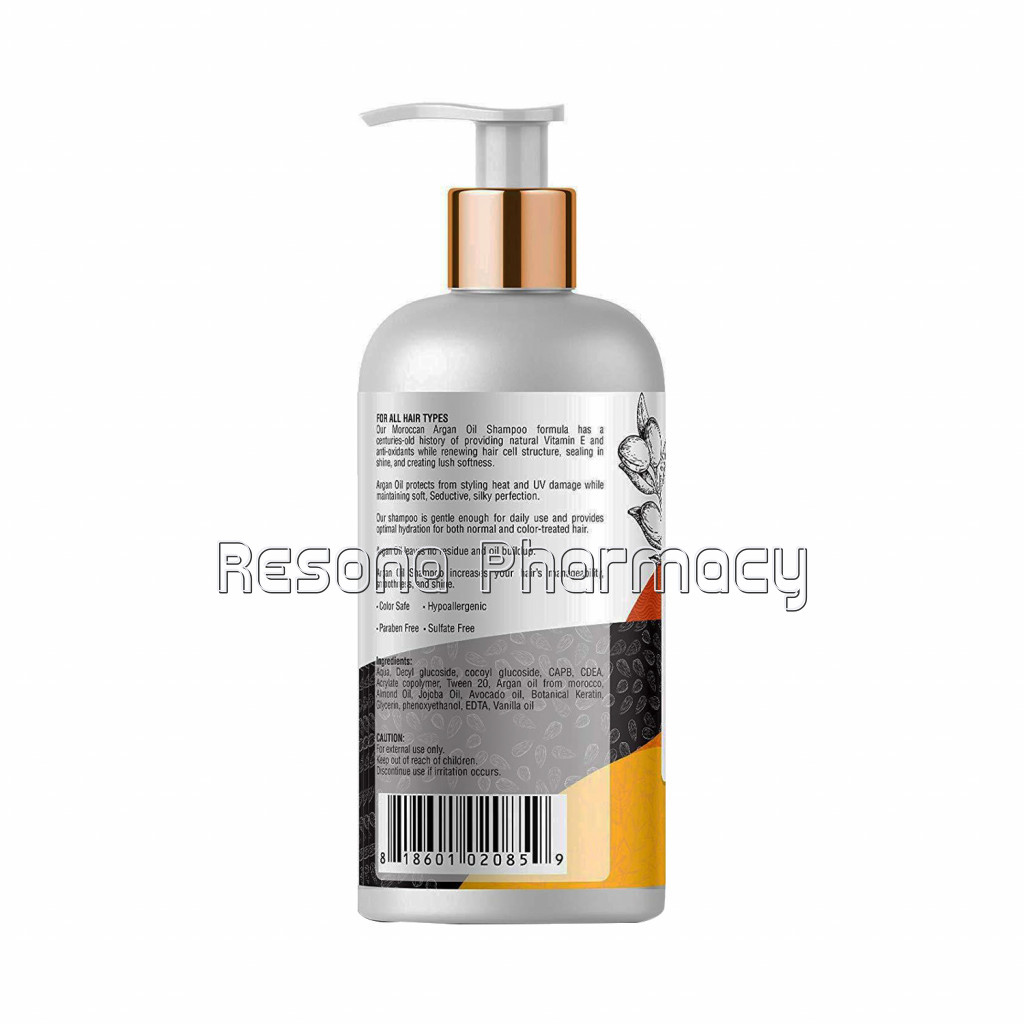 Kayos Botanicals Argan Oil Shampoo For Hair   No Sulfates No Parabens With Keratin For All Hair Types   300Ml
