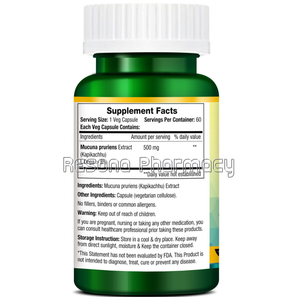 Mucuna Pruriens Kapikachhu 500 Mg – 60 Veg Capsules