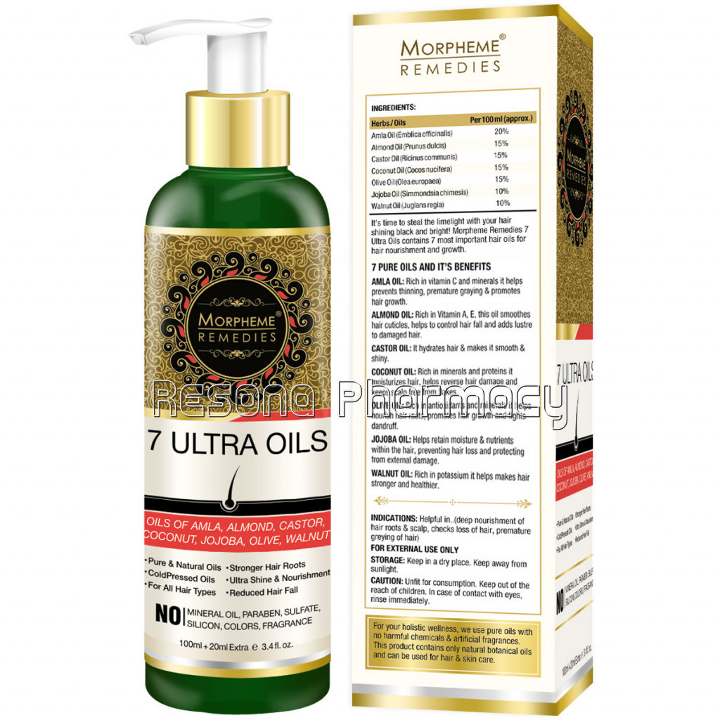 7 Ultra Hair Oil – (Almond, Castor, Jojoba, Coconut, Olive, Walnut, Amla Oils) 120Ml