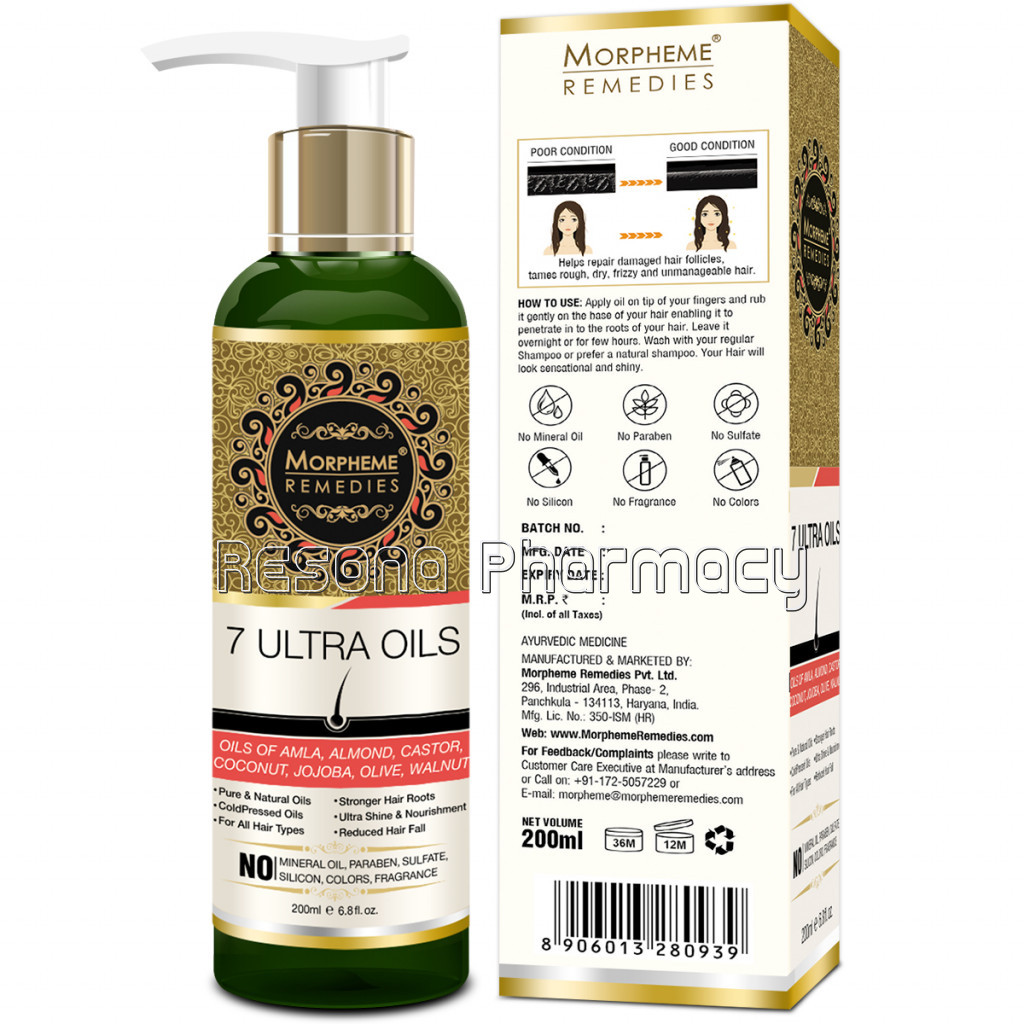 7 Ultra Hair Oil – (Almond, Castor, Jojoba, Coconut, Olive, Walnut, Amla Oils) 120Ml