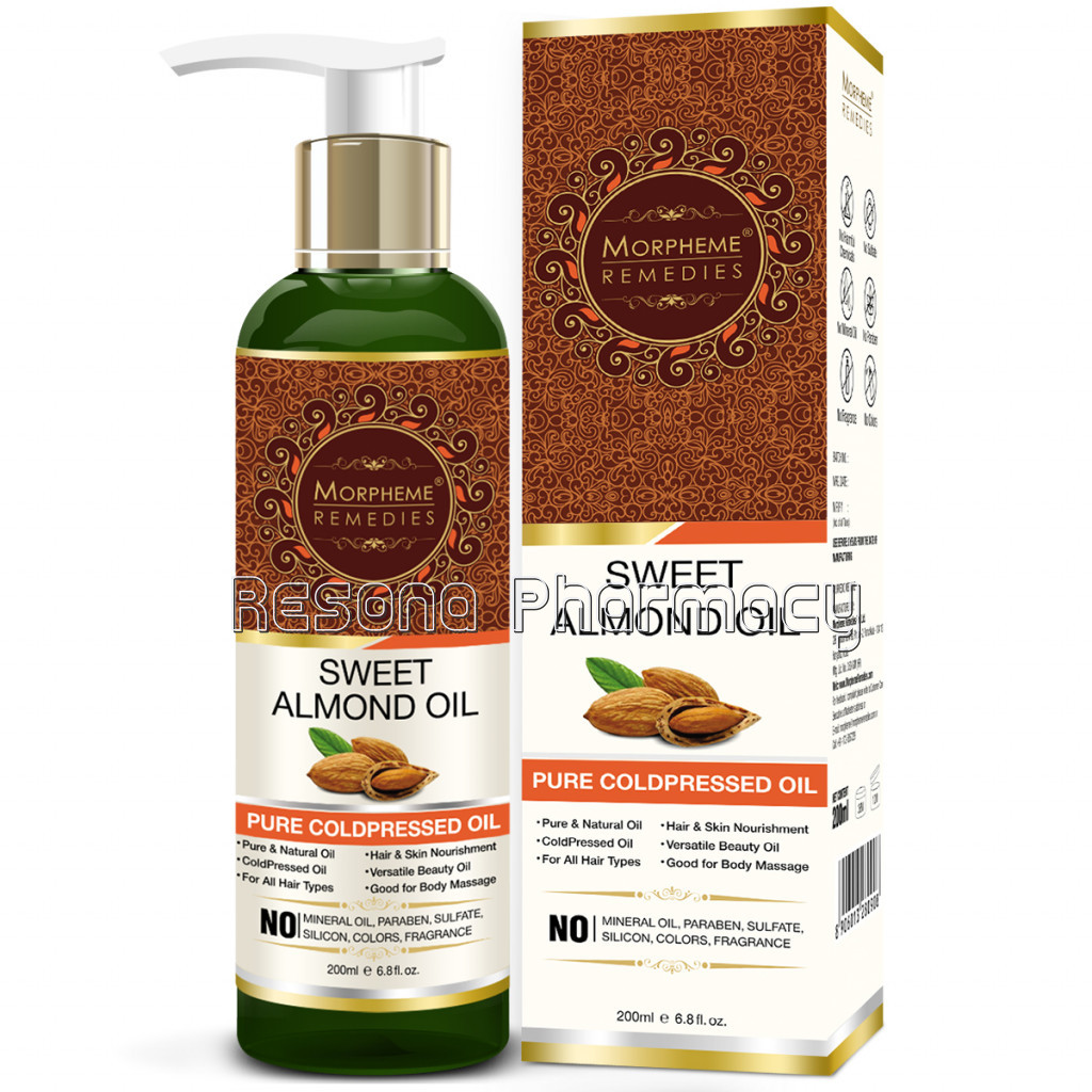 Pure Sweet Almond Coldpressed Oil For Hair And Skin 200Ml