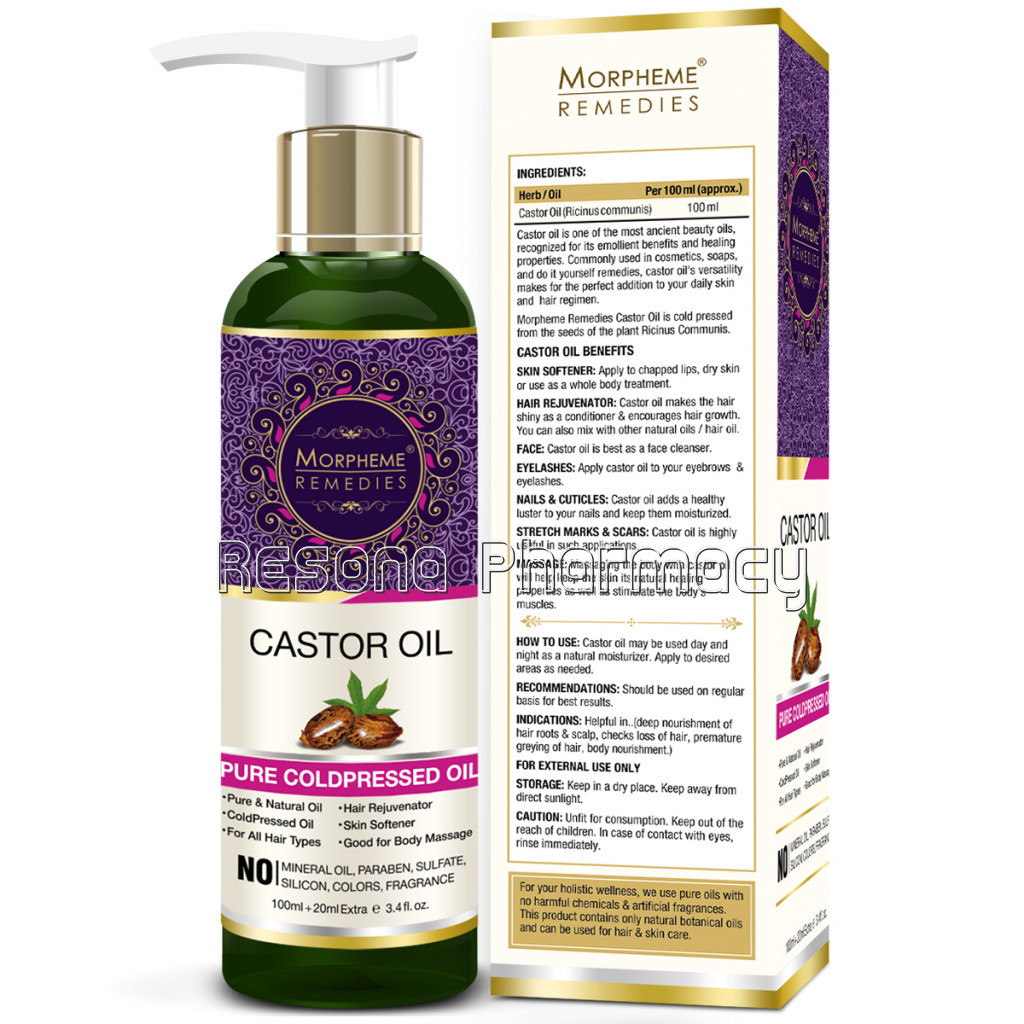 Pure Cold Pressed Castor Oil (With No Mineral Oil and Paraben) 120Ml