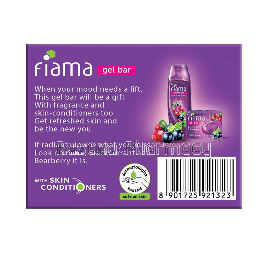 Fiama Gel Bar Blackcurrant And Bearberry For Radiant Glowing Skin, With Skin Conditioners, 125 G