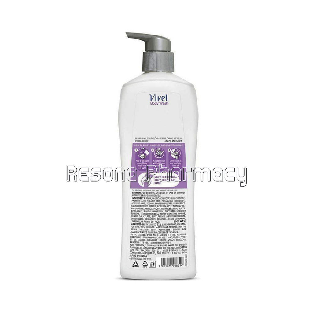 Vivel Lavender and Almond Oil Body Wash 500 Ml Pump