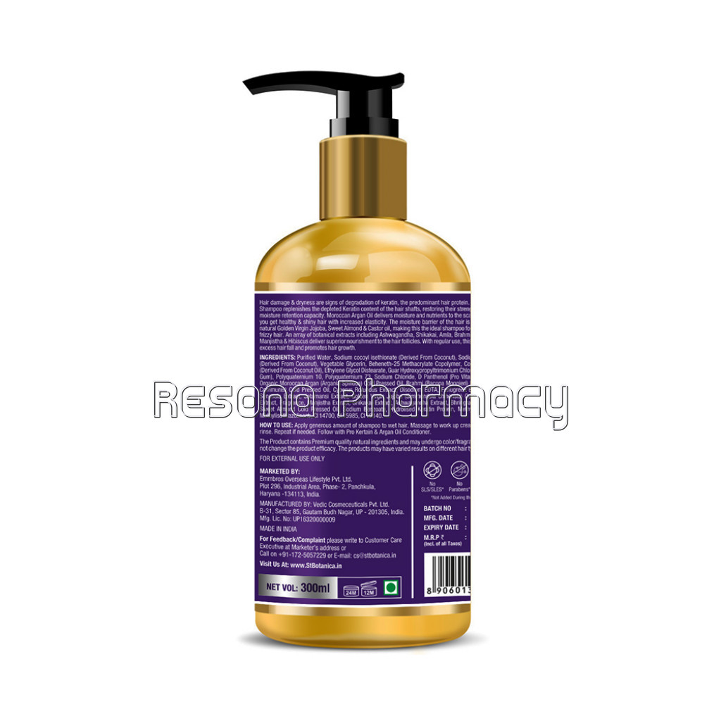Pro Keratin and Argan Oil Smooth Therapy Shampoo, 300Ml
