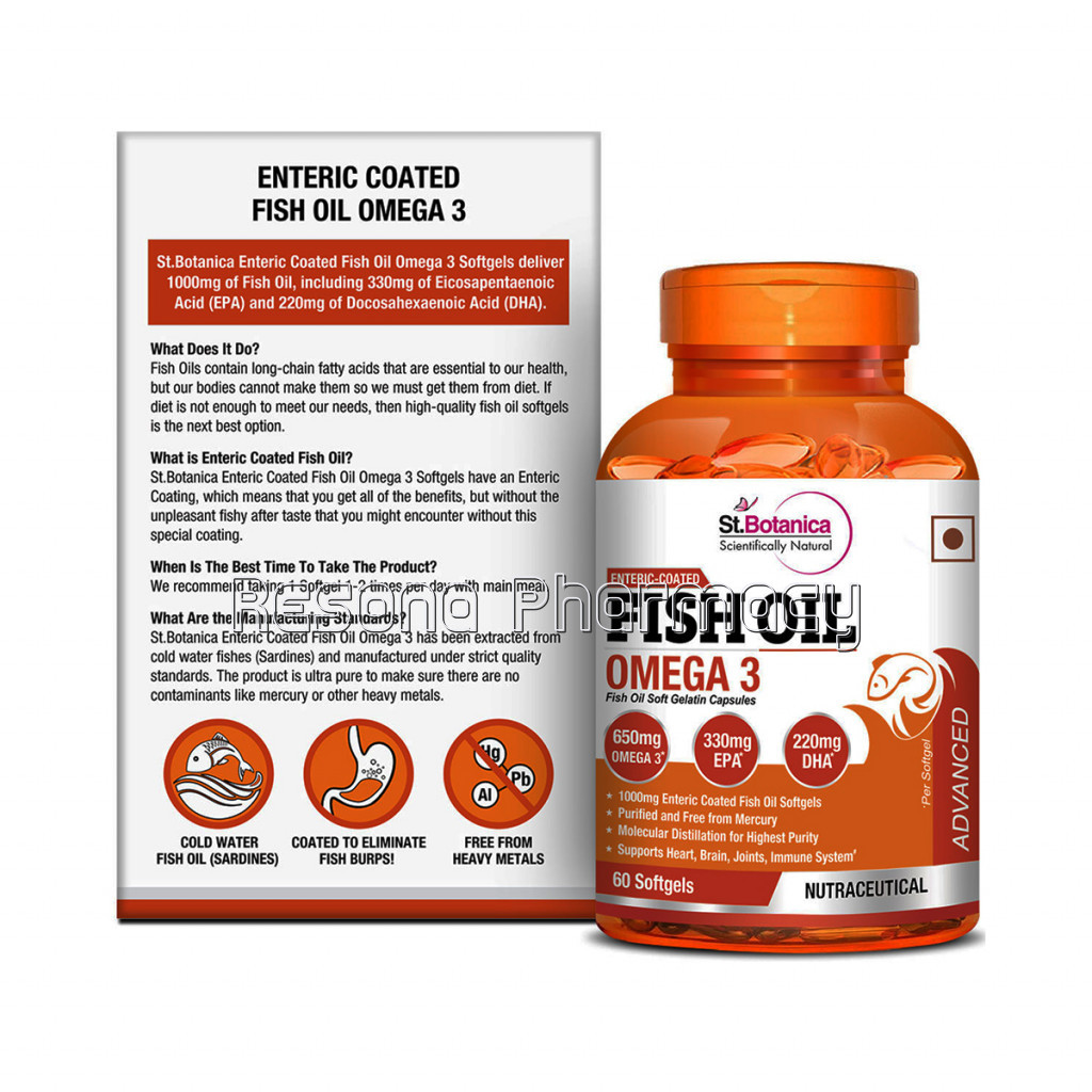 St.Botanica Fish Oil 1000 Mg (Double Strength) – 60 Softgels