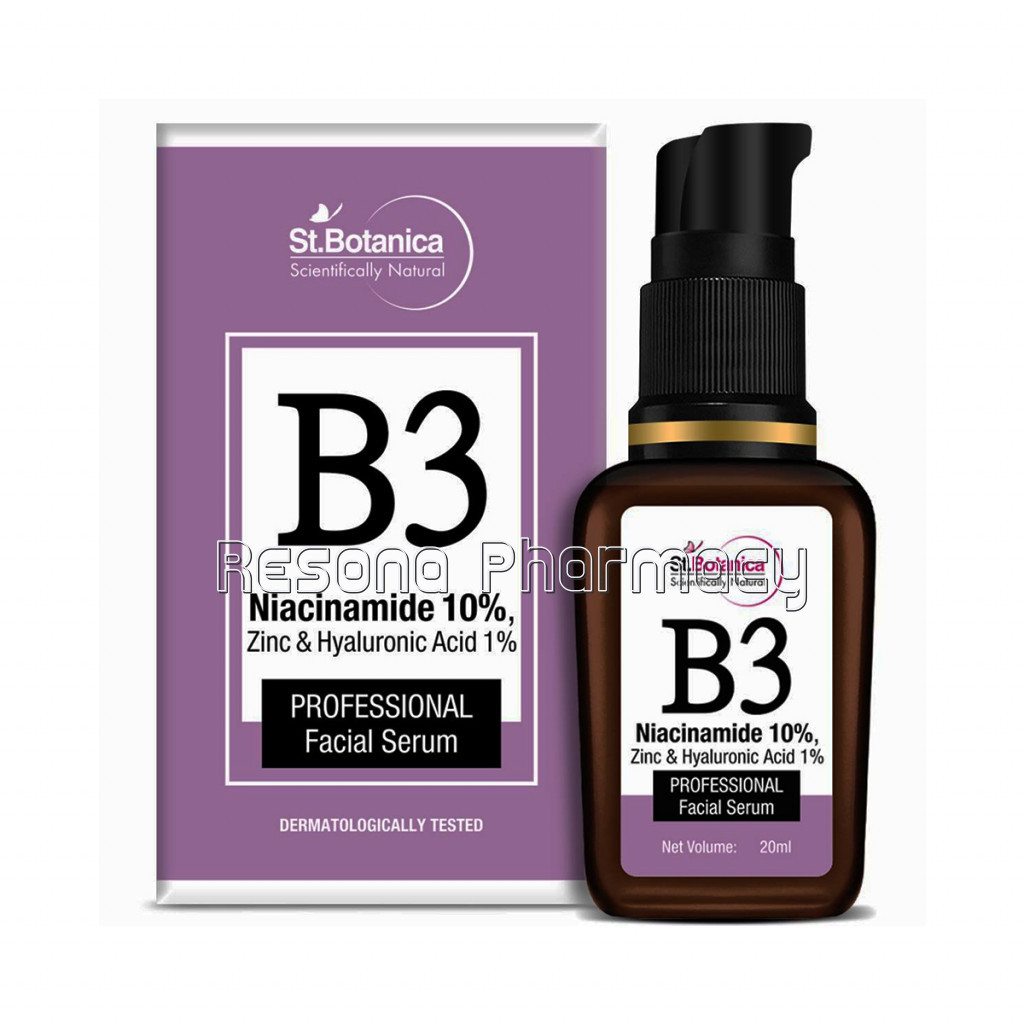 B3 Niacinamide 10%, Zinc and Hyaluronic Acid 1% Professional Face Serum, 20Ml
