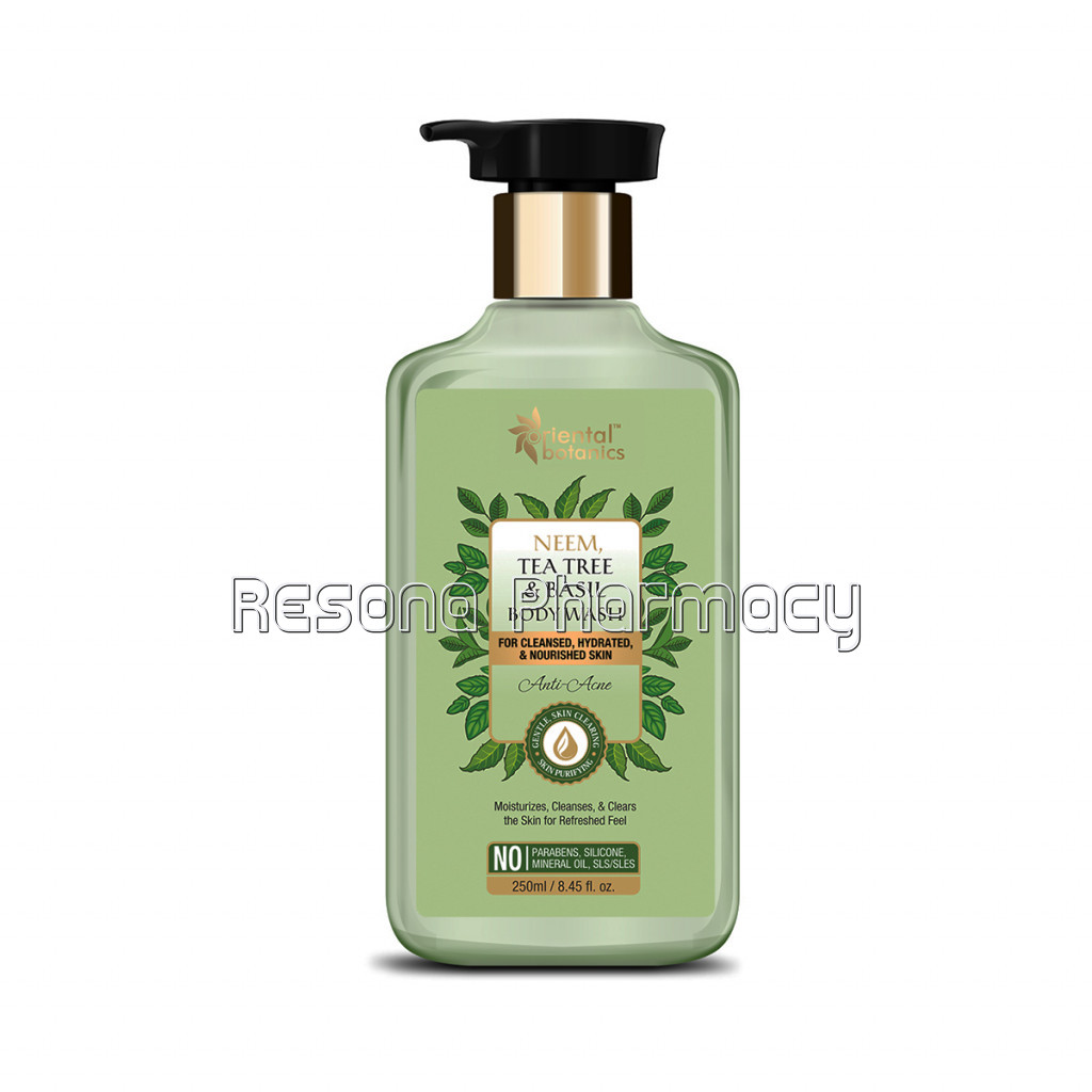 Neem, Tea Tree And Basil Anti Acne Body Wash / Shower Gel, 250Ml