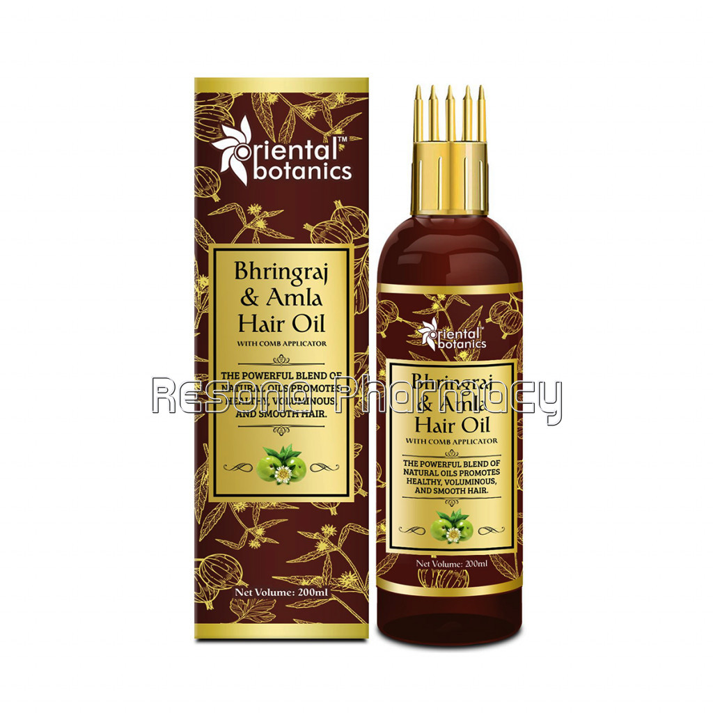 Bhringraj and Amla Hair Oil With Comb Applicator, 200Ml