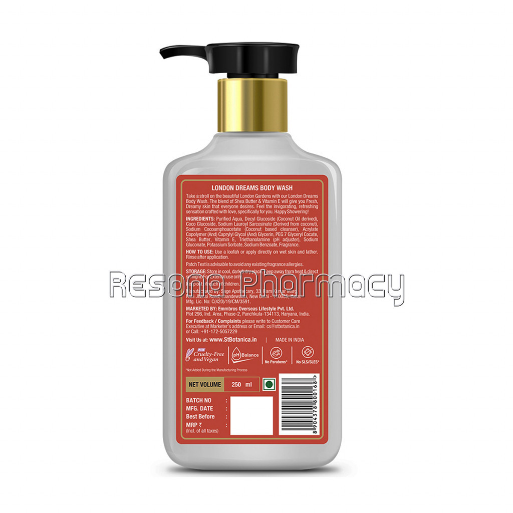 London Dreams Body Wash – With Shea and Vitamin E (Shower Gel), 250 Ml