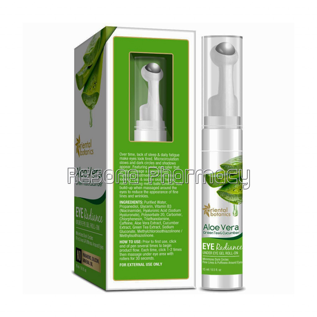 Aloe Vera, Green Tea and Cucumber Eye Radiance Under Eye Roller, 15Ml