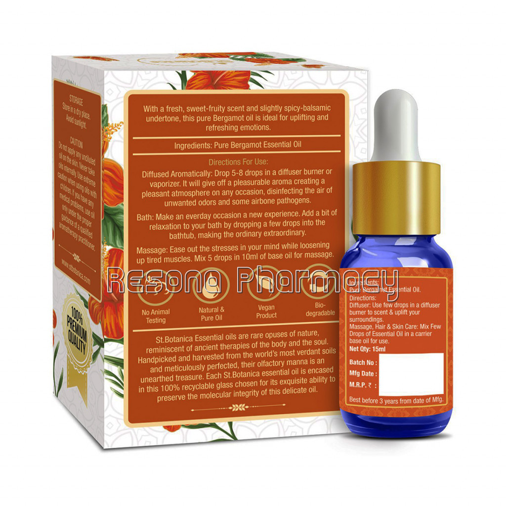 Bergamot Pure Aroma Essential Oil, 15Ml