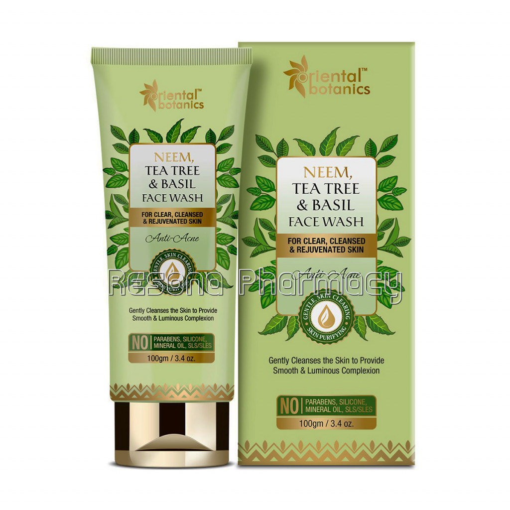 Neem, Tea Tree And Basil Anti Acne Face Wash, 100Ml