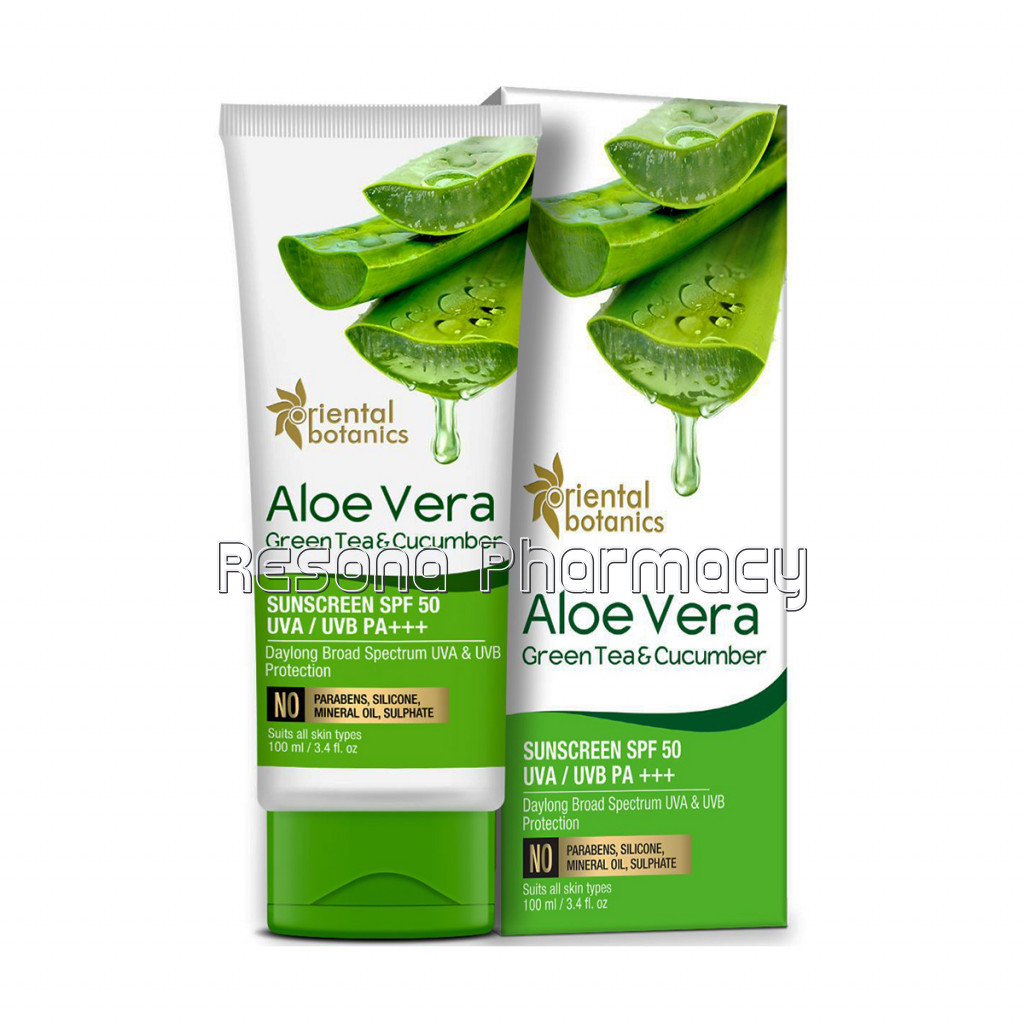 Aloe Vera, Green Tea and Cucumber Sunscreen Spf 50, 100Ml