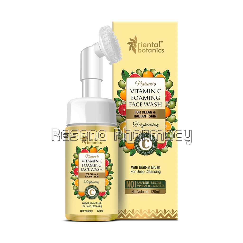 Nature’S Vitamin C Foaming Face Wash With Built In Brush, 120Ml