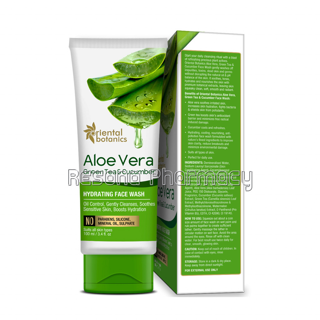Aloe Vera, Green Tea and Cucumber Hydrating Face Wash, 100Ml