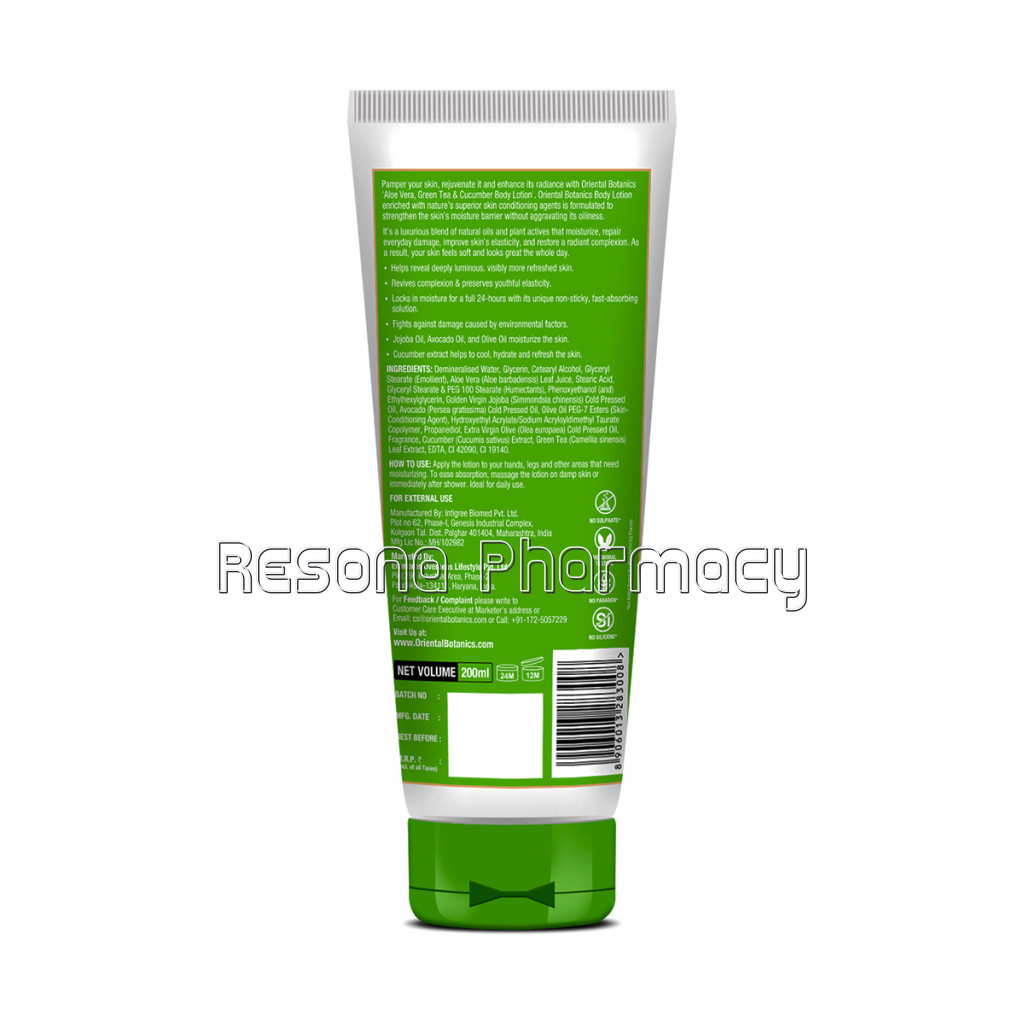 Aloe Vera, Green Tea and Cucumber Body Lotion, 200Ml