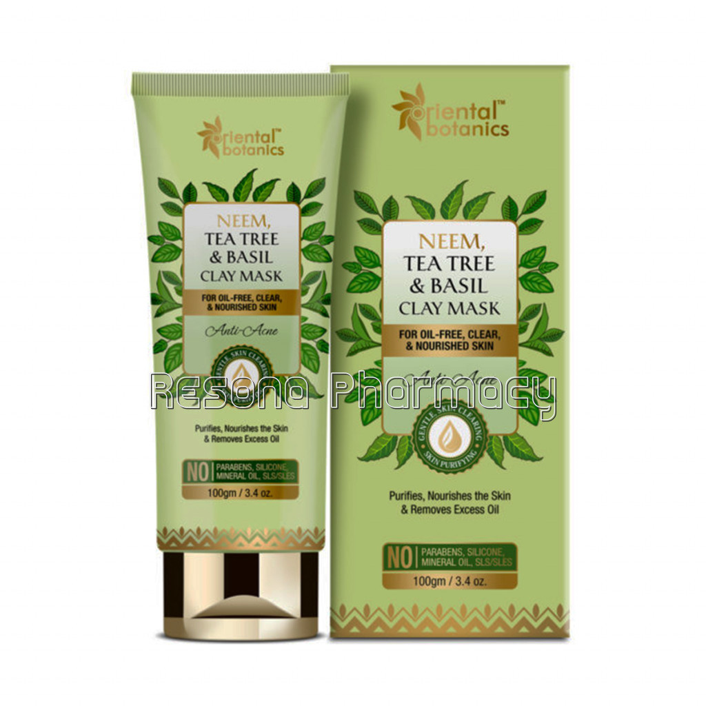 Neem, Tea Tree And Basil Anti Acne Clay Mask, 100G
