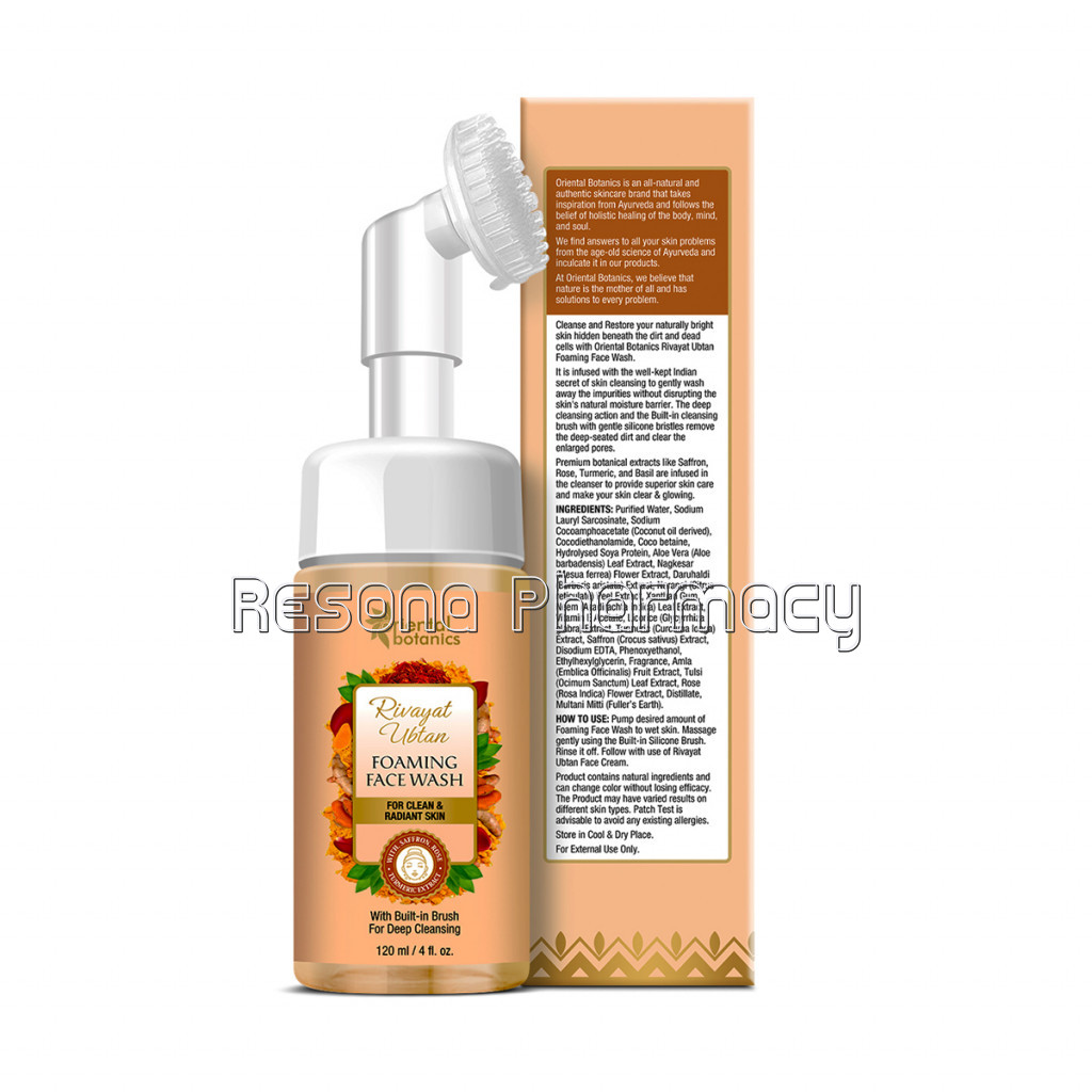 Rivayat Ubtan Foaming Face Wash With Built In Brush, 120Ml