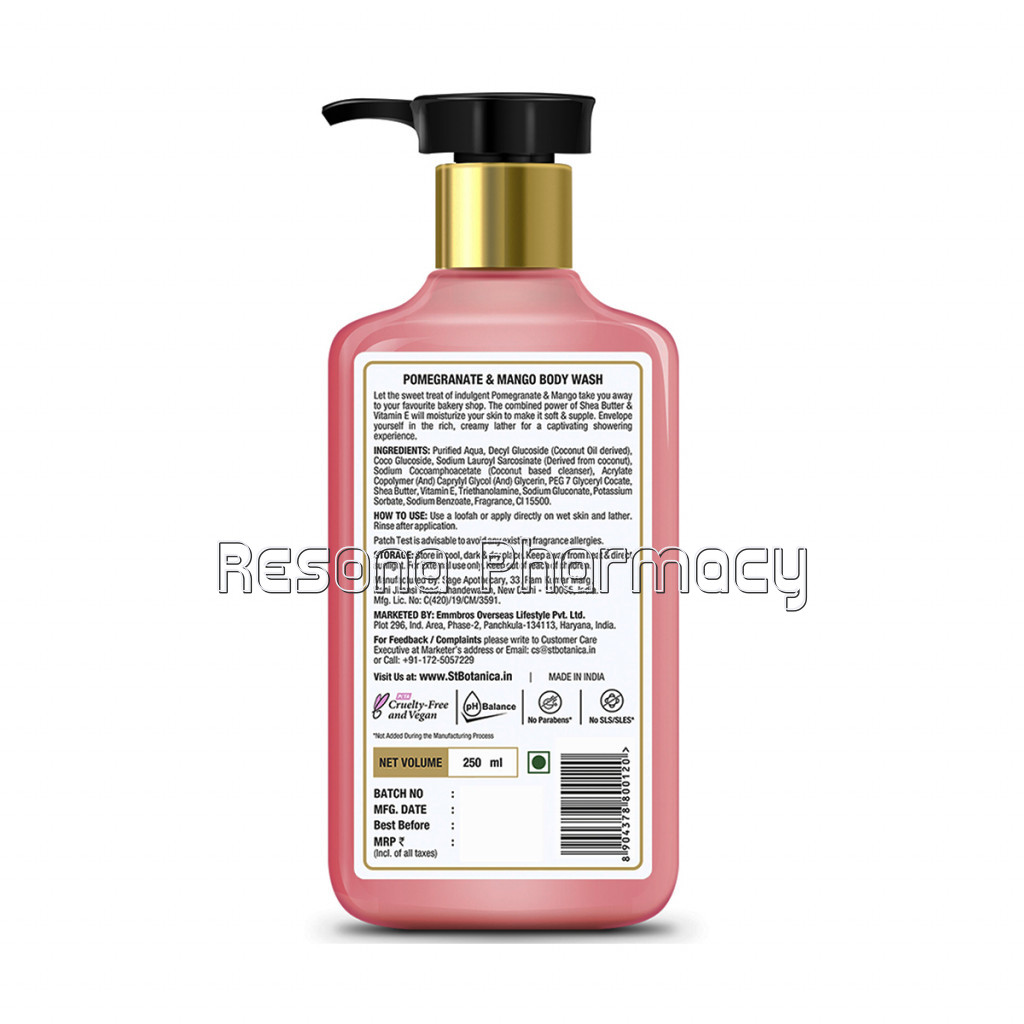 Pomegranate and Mango Body Wash – With Shea and Vitamin E (Shower Gel), 250 Ml