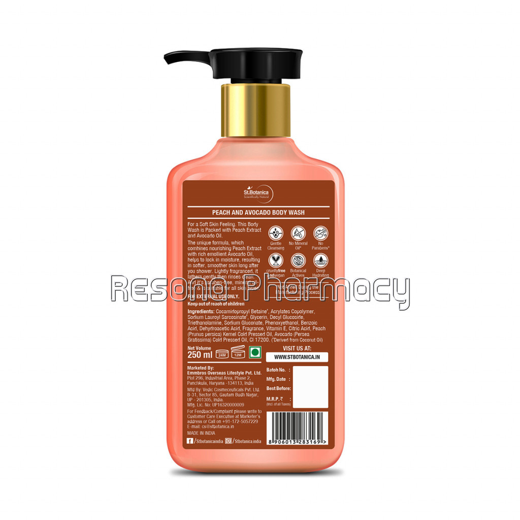 Peach and Avocado Body Wash / Shower Gel, 250 Ml