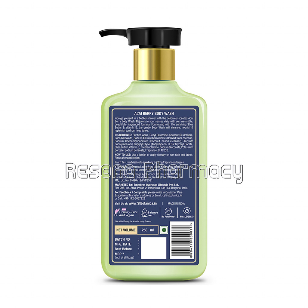 Acai Berry Body Wash – With Shea and Vitamin E (Shower Gel), 250 Ml